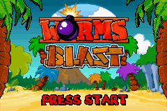 Worms Blast title screen for GameBoy Advance
